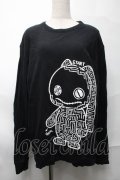 NieR Clothing / プリントスウェットトップス  黒 S-25-08-28-025-PU-TO-HR-ZS