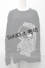 NieR Clothing / プリントスウェットトップス  黒 S-25-08-28-025-PU-TO-HR-ZY