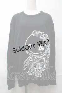 NieR Clothing / プリントスウェットトップス  黒 S-25-08-28-025-PU-TO-HR-ZY