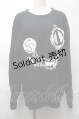 NieR Clothing / プリントスウェットトップス  黒 S-25-08-28-026-PU-TO-HR-ZY