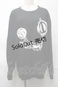 NieR Clothing / プリントスウェットトップス  黒 S-25-08-28-026-PU-TO-HR-ZY