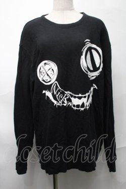 画像1: NieR Clothing / プリントスウェットトップス  黒 S-25-08-28-026-PU-TO-HR-ZS