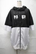NieR Clothing / バイカラーパーカー  黒ｘ白 S-25-08-28-027-PU-TO-HR-ZS