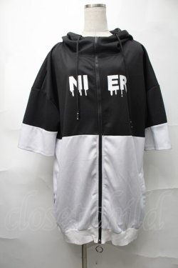 画像1: NieR Clothing / バイカラーパーカー  黒ｘ白 S-25-08-28-027-PU-TO-HR-ZS