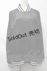 NieR Clothing / プリントナイロンスタジャン  黒 S-25-08-28-028-PU-JA-HR-ZY