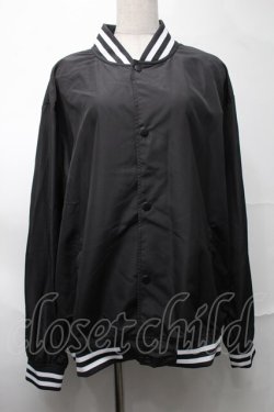 画像1: NieR Clothing / プリントナイロンスタジャン  黒 S-25-08-28-029-PU-JA-HR-ZS