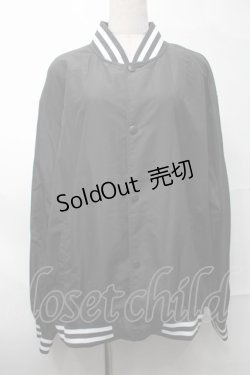 画像1: NieR Clothing / プリントナイロンスタジャン  黒 S-25-08-28-031-PU-JA-HR-ZI