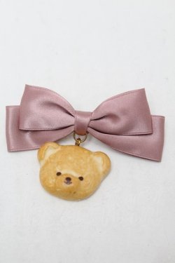 画像1: axes femme kawaii / クッキーベアバレッタ  ピンク S-25-08-29-001-AX-AC-HR-ZS