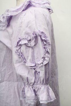画像4: Chalmiere / ハートフリルパフ袖ブラウス  ラベンダー S-25-08-29-039-AX-BL-HR-ZS