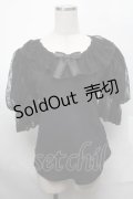 Angelic Pretty / Lacy Princess半袖カットソー  黒 S-25-08-29-040-AP-TO-HR-ZS
