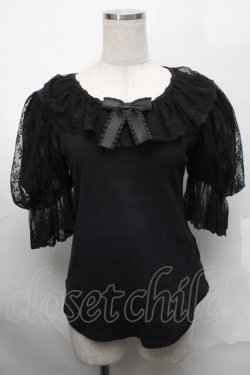 画像1: Angelic Pretty / Lacy Princess半袖カットソー  黒 S-25-08-29-040-AP-TO-HR-ZS