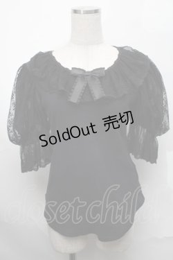 画像1: Angelic Pretty / Lacy Princess半袖カットソー  黒 S-25-08-29-040-AP-TO-HR-ZS