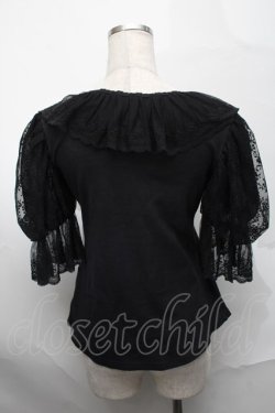 画像2: Angelic Pretty / Lacy Princess半袖カットソー  黒 S-25-08-29-040-AP-TO-HR-ZS