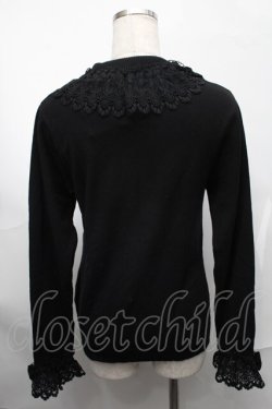 画像2: axes femme kawaii / レーシーフリルニットプル  黒 S-25-08-29-041-AX-TO-HR-ZS