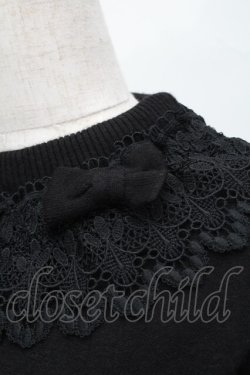 画像3: axes femme kawaii / レーシーフリルニットプル  黒 S-25-08-29-041-AX-TO-HR-ZS