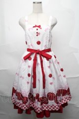 Chalmiere / スウィーティアップルジャンパースカート  白 S-25-08-29-046-AX-OP-HR-ZS