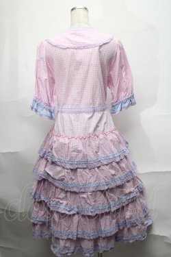 画像2: alcali / alcali × misako aoki/コットンギンガム前あきワンピース  白ｘピンクｘパープル S-25-08-29-048-LO-OP-HR-ZS