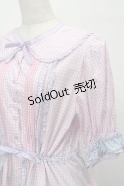 画像3: alcali / alcali × misako aoki/コットンギンガム前あきワンピース  白ｘピンクｘパープル S-25-08-29-048-LO-OP-HR-ZS