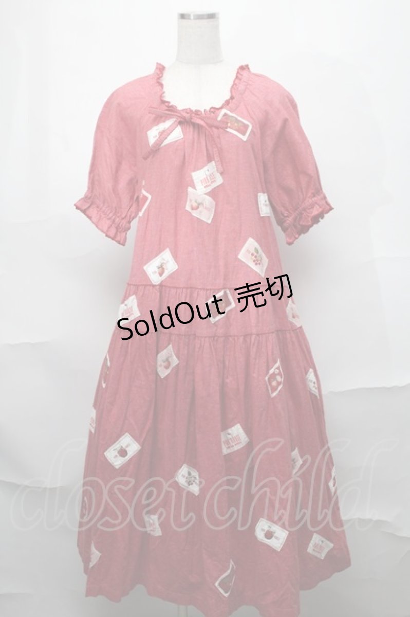 画像1: PINK HOUSE / PINK HOUSE×HELLO KITTY ネームワッペン使いワンピース  赤 S-25-08-29-050-LO-OP-HR-ZS (1)