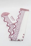 axes femme kawaii / レースアップ柄オーバーニー  ピンク S-25-08-29-008-AX-ZA-HR-ZS
