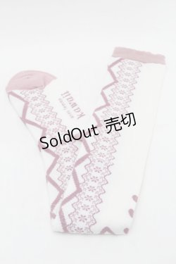 画像1: axes femme kawaii / レースアップ柄オーバーニー  ピンク S-25-08-29-008-AX-ZA-HR-ZS