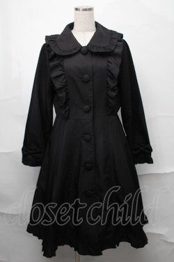 画像1: axes femme kawaii / ガーリーリボントレンチコート  黒 S-25-08-29-058-AX-CO-HR-ZS