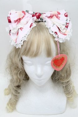 画像2: BABY,THE STARS SHINE BRIGHT / Juicy BABY Love Love Berries柄リボンカチューシャ  ピンク S-25-08-29-014-BA-AC-HR-ZS