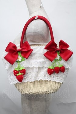 画像1: axes femme kawaii / いちごあみぐるみ付カゴバッグ  赤 S-25-08-29-026-AX-BG-HR-ZS