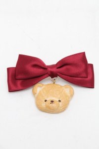 axes femme kawaii / クッキーベアバレッタ  ワイン S-25-08-29-004-AX-AC-HR-ZS