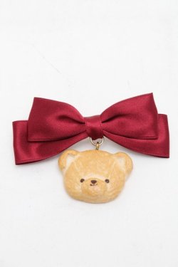 画像1: axes femme kawaii / クッキーベアバレッタ  ワイン S-25-08-29-004-AX-AC-HR-ZS