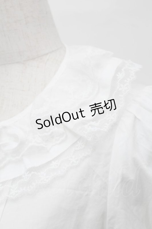 画像3: Chalmiere / ハートフリルパフ袖ブラウス  白 S-25-08-29-030-AX-BL-HR-ZH (3)