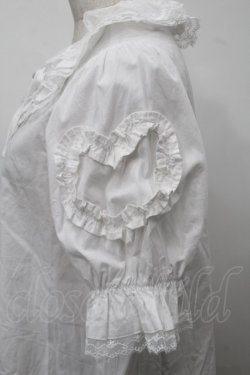 画像4: Chalmiere / ハートフリルパフ袖ブラウス  白 S-25-08-29-030-AX-BL-HR-ZS