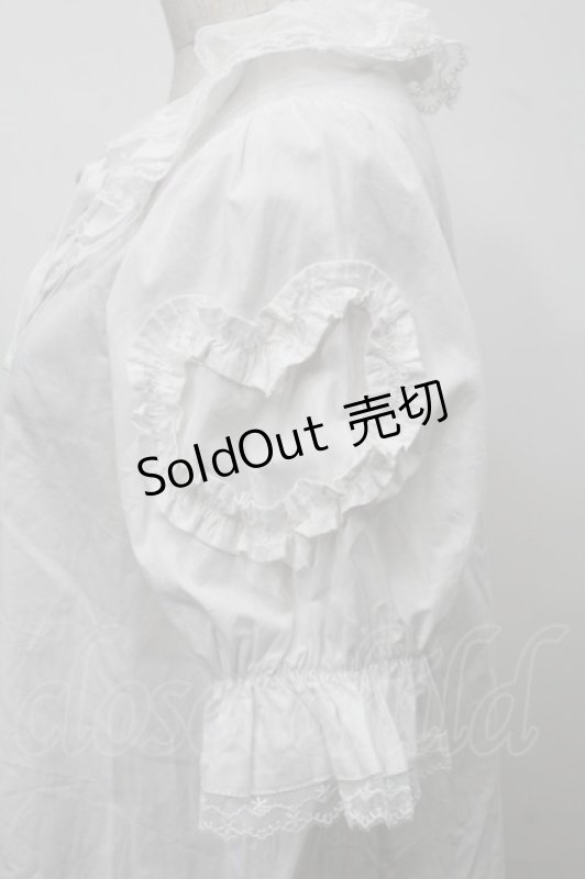 画像4: Chalmiere / ハートフリルパフ袖ブラウス  白 S-25-08-29-030-AX-BL-HR-ZH (4)