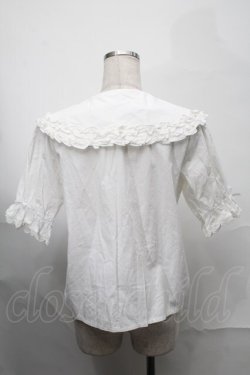 画像2: axes femme kawaii / 半袖丸襟コットンブラウス  白 S-25-08-29-031-AX-BL-HR-ZS