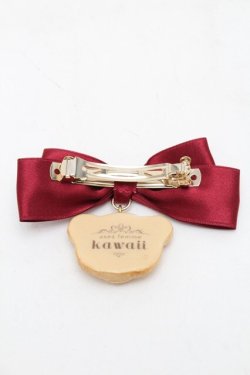 画像2: axes femme kawaii / クッキーベアバレッタ  ワイン S-25-08-29-004-AX-AC-HR-ZS