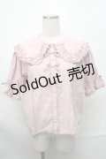 axes femme kawaii / 半袖丸襟コットンブラウス  ピンク S-25-08-29-035-AX-BL-HR-ZS