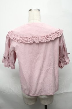 画像2: axes femme kawaii / 半袖丸襟コットンブラウス  ピンク S-25-08-29-035-AX-BL-HR-ZS