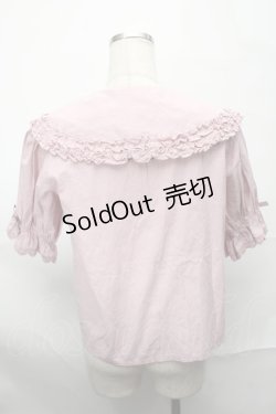 画像2: axes femme kawaii / 半袖丸襟コットンブラウス  ピンク S-25-08-29-035-AX-BL-HR-ZS