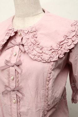 画像3: axes femme kawaii / 半袖丸襟コットンブラウス  ピンク S-25-08-29-035-AX-BL-HR-ZS