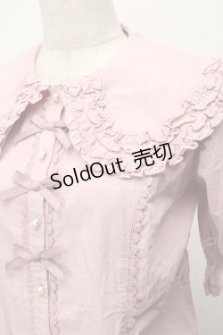 画像3: axes femme kawaii / 半袖丸襟コットンブラウス  ピンク S-25-08-29-035-AX-BL-HR-ZS