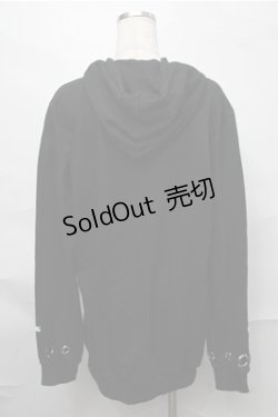 画像2: NieR Clothing / クロスプリントホールパーカー  黒 S-25-08-31-036-PU-TO-HR-ZY