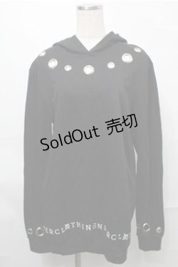 画像1: NieR Clothing / プリントプルパーカー  黒 S-25-08-31-038-PU-TO-HR-ZY