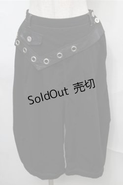 画像1: ALGONQUINS / ホールデザインハーフパンツ  黒 S-25-08-31-058-AL-PA-HR-ZS