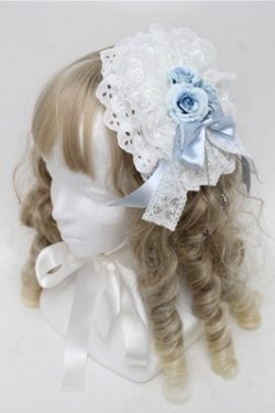 画像1: LOLITA / ヘッドドレス  白ｘサックス S-25-08-31-013-LO-ZA-AS-ZS