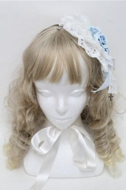 画像2: LOLITA / ヘッドドレス  白ｘサックス S-25-08-31-013-LO-ZA-AS-ZS