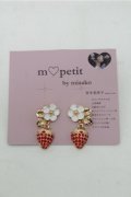 m petit by misako / AMイチゴピアス  ゴールドｘ赤 S-25-08-31-003-LO-AC-AS-ZS