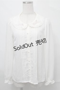 画像1: Ank Rouge / プチリボン襟ブラウス  オフ S-25-08-31-027-CA-BL-AS-ZS