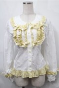 BABY,THE STARS SHINE BRIGHT / Mignonette Fleurie ブラウス  白ｘイエロー S-25-08-31-028-BA-BL-AS-ZS