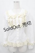 BABY,THE STARS SHINE BRIGHT / Mignonette Fleurie ブラウス  白ｘイエロー S-25-08-31-028-BA-BL-AS-ZS