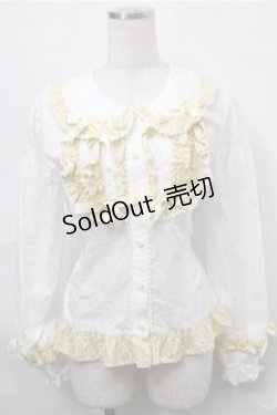 画像1: BABY,THE STARS SHINE BRIGHT / Mignonette Fleurie ブラウス  白ｘイエロー S-25-08-31-028-BA-BL-AS-ZS